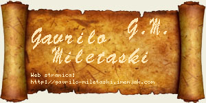 Gavrilo Miletaški vizit kartica